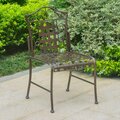 International Caravan Mandalay Iron Patio Bistro Chair, Bronze, 2PK 3473-2CH-HD-BZ